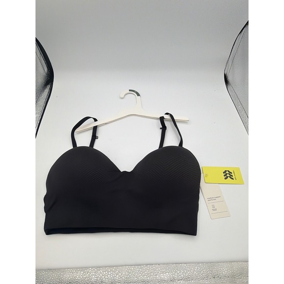 all in motion Other - All in Motion Black Medium Support Sports Bra Longline Seamless Molded Pads M
